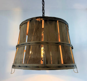 Salvaged Orchard Basket Pendant Light