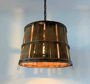 Salvaged Orchard Basket Pendant Light