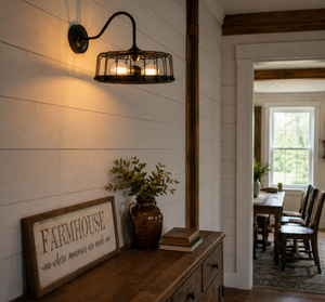 Rustic Industrial Cage Wall Sconce