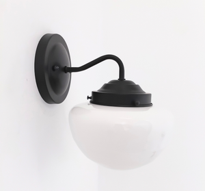 Mushroom Milk Glass Farmhouse Sconce