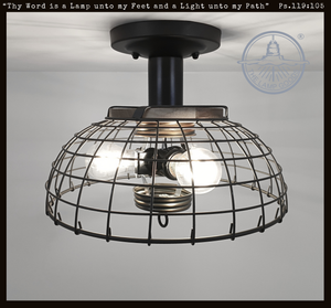 Rustic Cage Flush Mount - The Lamp Goods