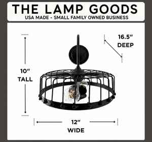 Rustic Industrial Cage Wall Sconce