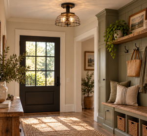 Rustic Cage Flush Mount - The Lamp Goods