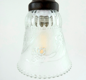 Vintage Floral Embossed Clear Rib Pendant