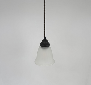 Frosted Heavy Ribbed Wide Flare Pendant