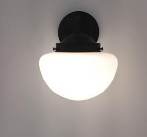 Mushroom Milk Glass Farmhouse Sconce