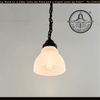 Farmhouse Light Frosted Ribbed Dome Pendant