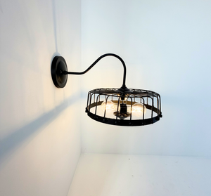 Rustic Industrial Cage Wall Sconce