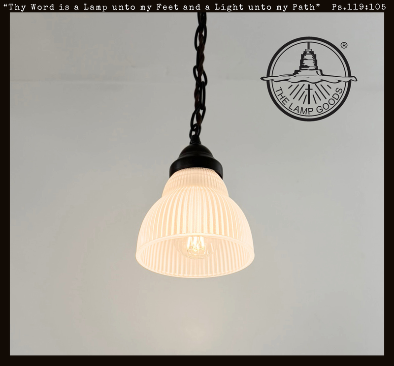 Farmhouse Light Frosted Ribbed Dome Pendant