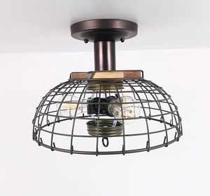 Rustic Cage Flush Mount - The Lamp Goods