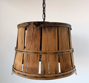 Salvaged Orchard Basket Pendant Light