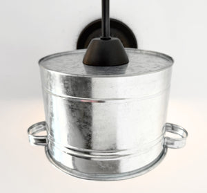 Galvanized Farm Bucket Wall Sconce