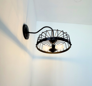 Rustic Industrial Cage Wall Sconce