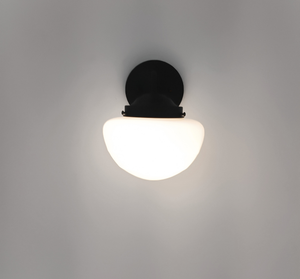 Mushroom Milk Glass Farmhouse Sconce