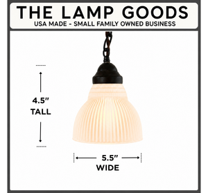 Farmhouse Light Frosted Ribbed Dome Pendant