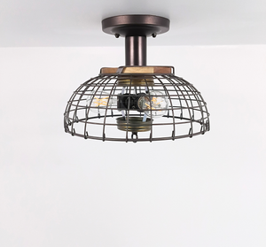 Rustic Cage Flush Mount - The Lamp Goods