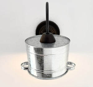 Galvanized Farm Bucket Wall Sconce