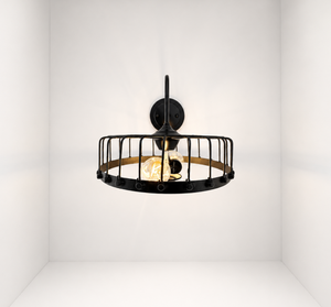 Rustic Industrial Cage Wall Sconce