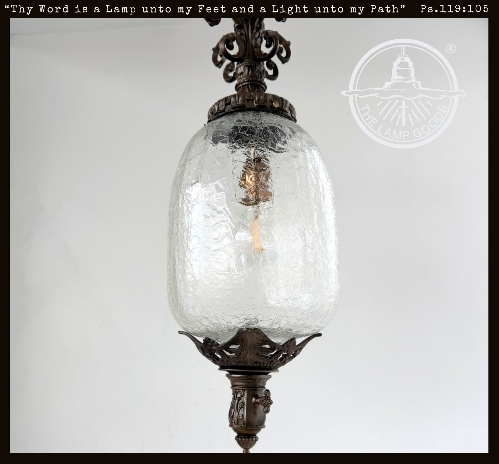 Victorian Crackle Glass Pendant Lantern
