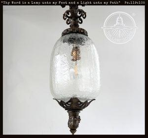 Victorian Crackle Glass Pendant Lantern