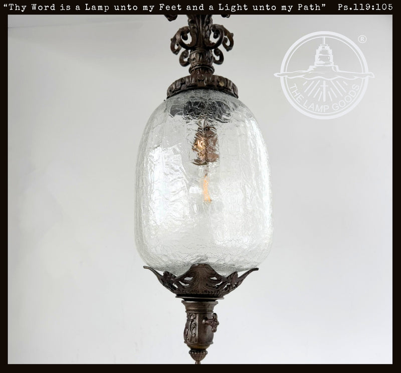 Victorian Crackle Glass Pendant Lantern