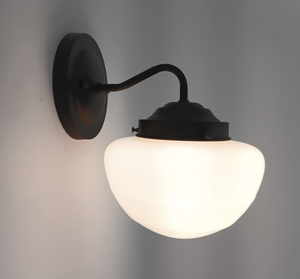 Mushroom Milk Glass Farmhouse Sconce