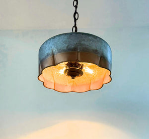 Old Barn Copper Band Galvanized Pendant Light