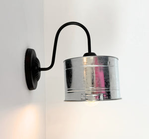 Galvanized Farm Bucket Wall Sconce
