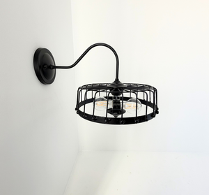 Rustic Industrial Cage Wall Sconce