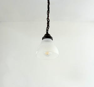 Farmhouse Light Frosted Ribbed Dome Pendant