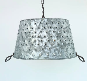 Oval Pierced Wash Tub Hanging Farmhouse Chandelier