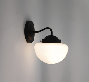 Mushroom Milk Glass Farmhouse Sconce