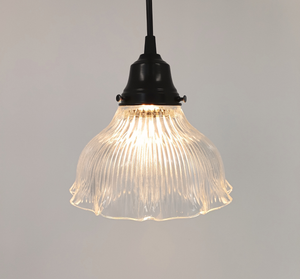 Rare Vintage Holophane Ruffle Dome Pendant