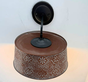 Ornate Copper Custom 90 Degree Arm Wall Sconce - The Lamp Goods