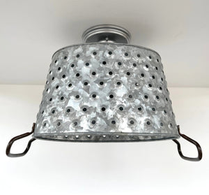 OVAL Pierced Wash Tub Ceiling Light Fixture