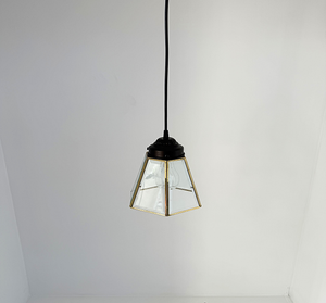 Large Brass and Glass Pendant Light