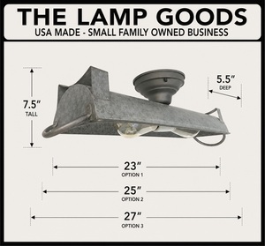 GALVANIZED DOME Ceiling Light Fixture (3 sizes)