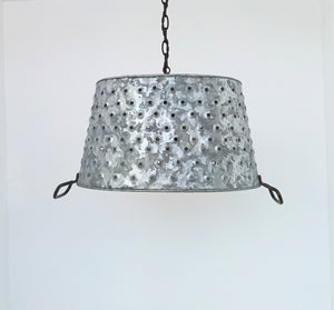 Oval Pierced Wash Tub Hanging Farmhouse Chandelier