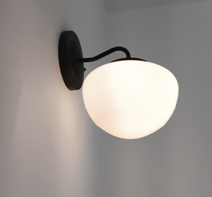 Mushroom Milk Glass Farmhouse Sconce