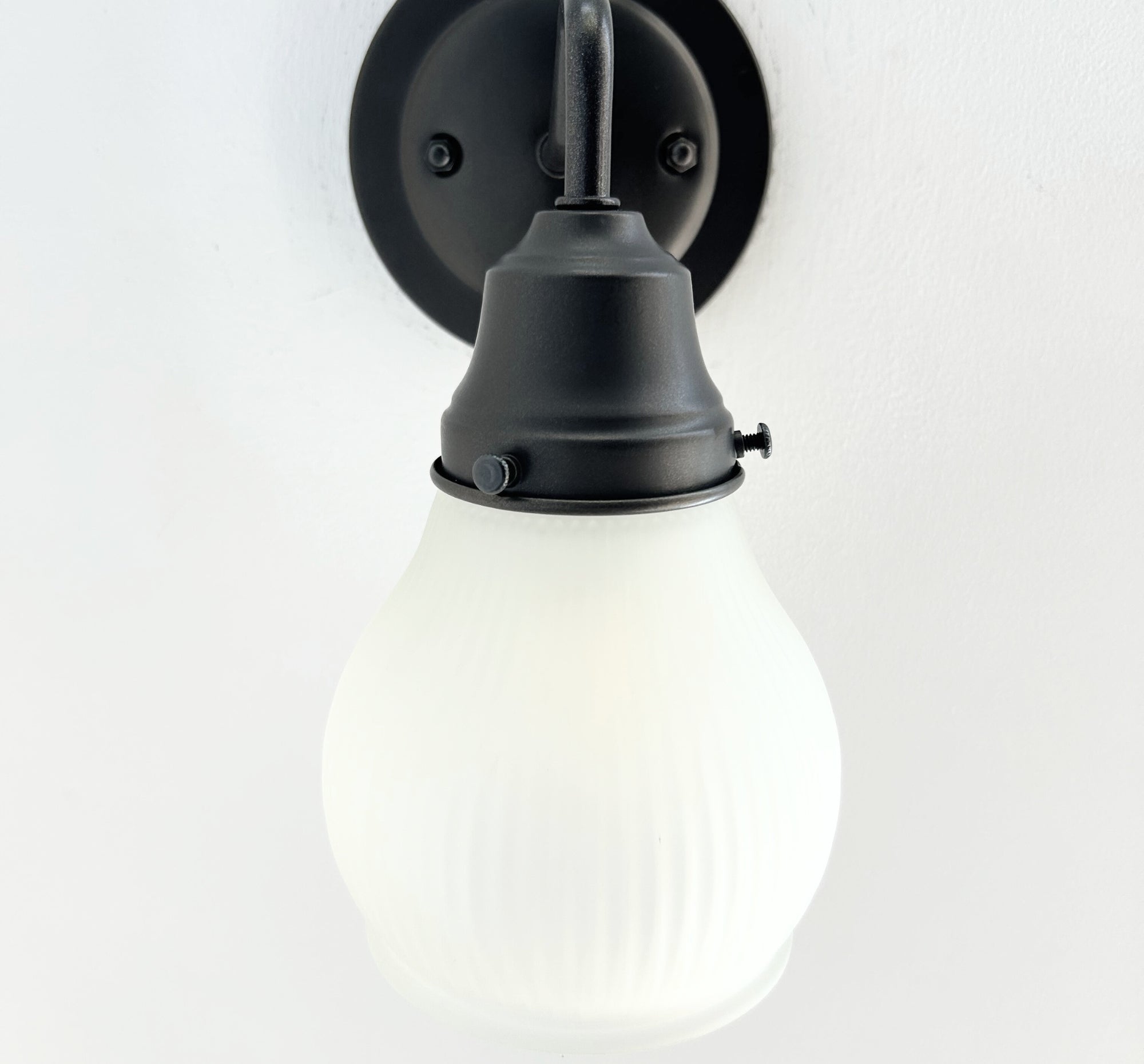 Holophane Fluted Pear Frosted Glass Wall Sconce