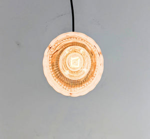 Lavender Ribbed Flower Glass Pendant - The Lamp Goods