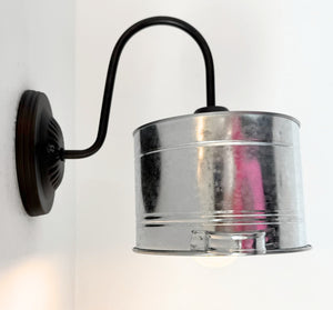 Galvanized Farm Bucket Wall Sconce