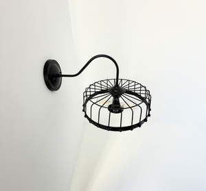 Rustic Industrial Cage Wall Sconce