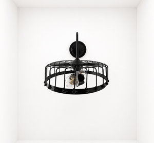 Rustic Industrial Cage Wall Sconce