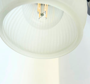Holophane Fluted Pear Frosted Glass Wall Sconce