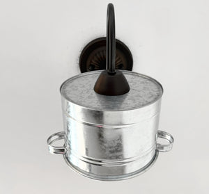 Galvanized Farm Bucket Wall Sconce