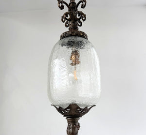 Victorian Crackle Glass Pendant Lantern
