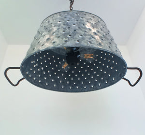 Oval Pierced Wash Tub Hanging Farmhouse Chandelier