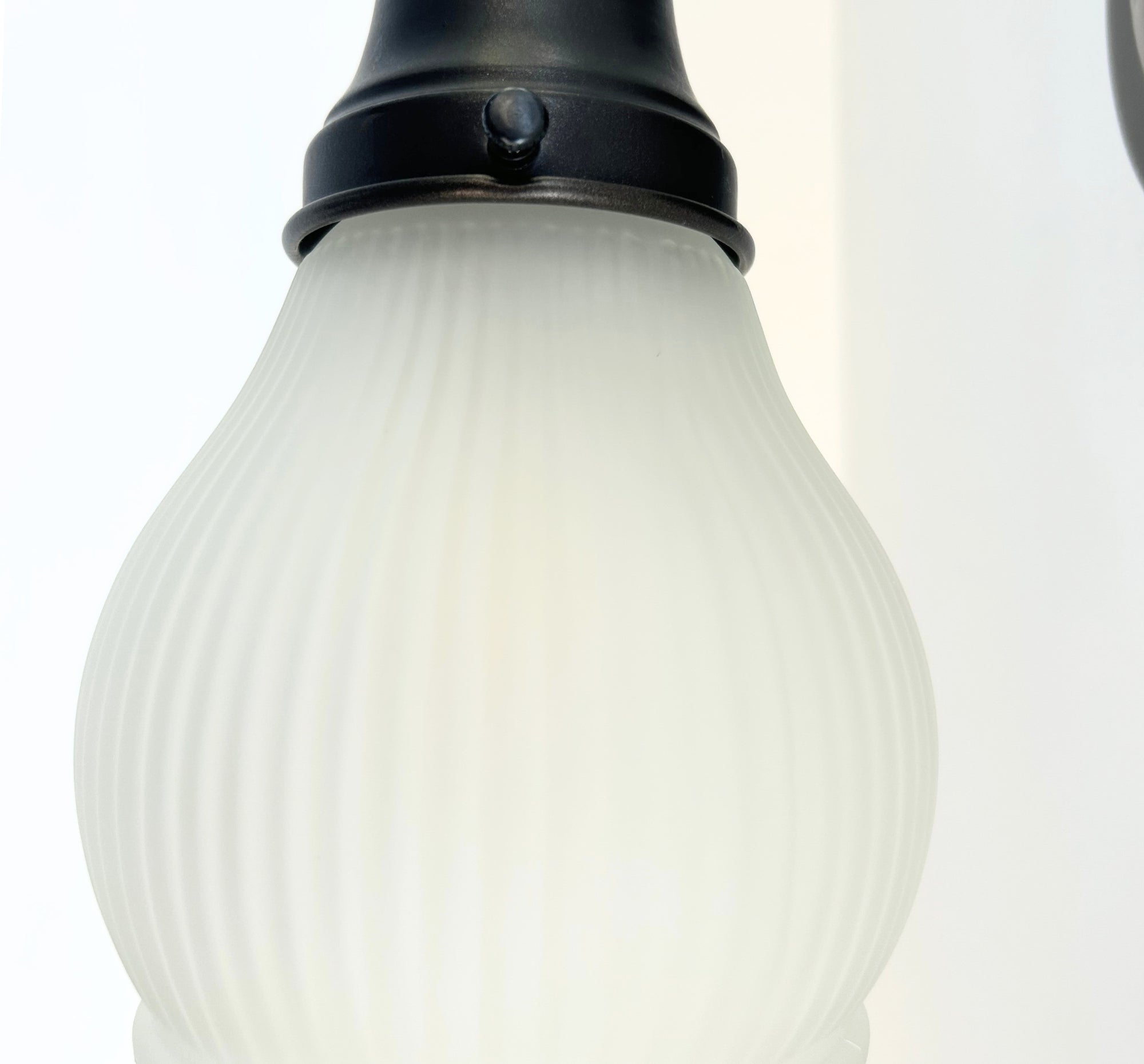 Holophane Fluted Pear Frosted Glass Wall Sconce