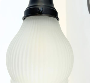 Holophane Fluted Pear Frosted Glass Wall Sconce